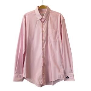 Peter Millar Summer Comfort Gingham Shirt Men M Pink Button Down Embroidery Cuff